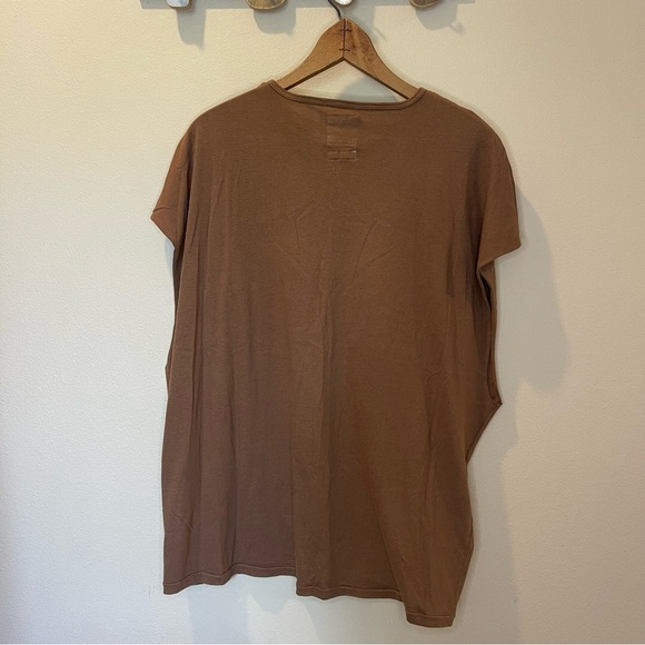 C2H4 Brown Oversized T-Shirt Size L - Picture 3 of 6